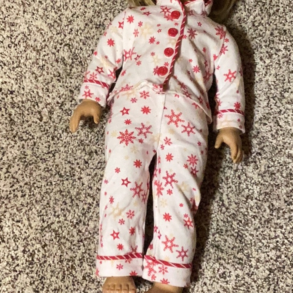 American Girl 18” doll pajamas Holliday Christmas pajamas button down